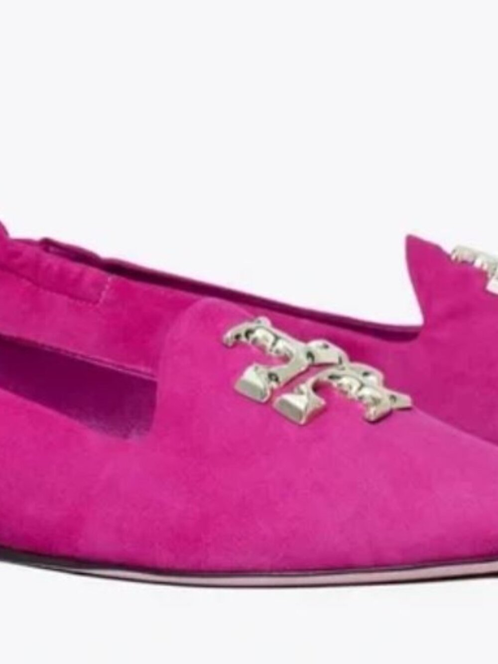 Brand New Tory Burch sz 5 Pink Suede Logo Accent Slip-On Flats